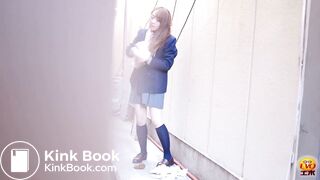 Schoolgirl shit at the building part3
