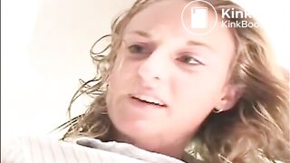 Blonde teen poops on a plate