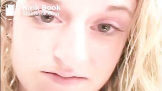 Blonde teen poops on a plate