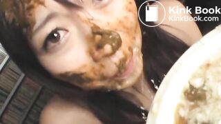 Super hot jap chick eats her own poop and vomit