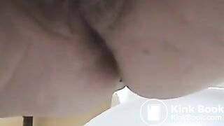 Milf pooping over toilet