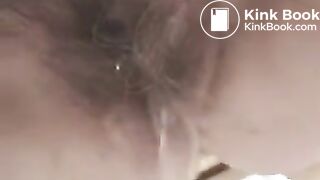 Milf pooping over toilet