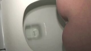 Girl pooping public