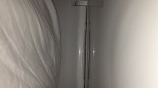 Girl has a big poop on restaurant spycam