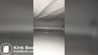 Girl has a big poop on restaurant spycam