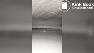 Girl has a big poop on restaurant spycam