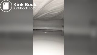 Girl has a big poop on restaurant spycam