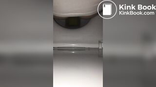 Girl has a big poop on restaurant spycam