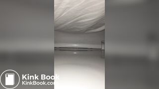 Girl has a big poop on restaurant spycam