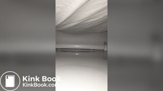 Girl has a big poop on restaurant spycam