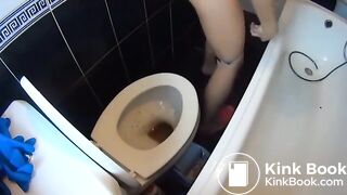 Enema explosion and pee