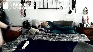 Submissive girl sucks shitty plug