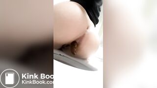 Korean girl pooping on toilet 2