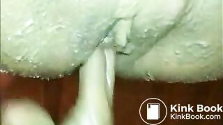 Wife gets partnerpoop stuffed inside birthcanal & orgasms out of disgust