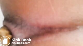 Big booty ebony poops big turd in toilet