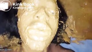 Black slut gets shit on