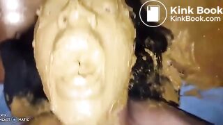 Black slut gets shit on