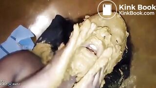 Black slut gets shit on
