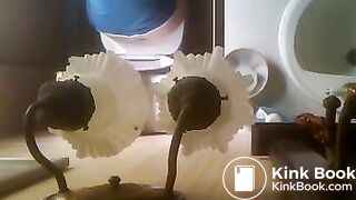 Overhead spycam pooping at home