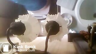 Overhead spycam pooping at home