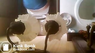 Overhead spycam pooping at home