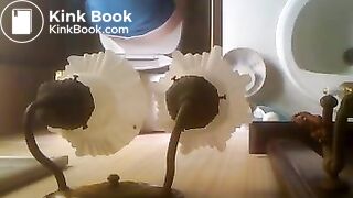 Overhead spycam pooping at home