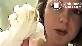 Tiny blonde poops and pees