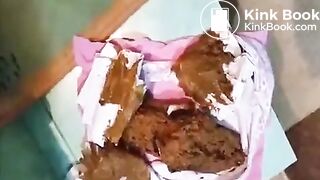 Pooping her panties casually