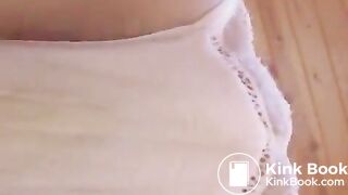 cotton panty poop from below