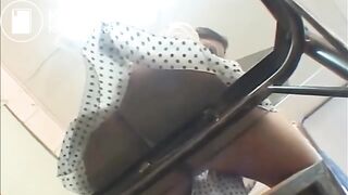 Nerdy woman poops and pees