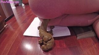 pregnant girl takes a massive shit