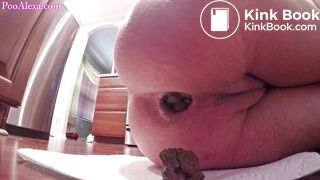 pregnant girl takes a massive shit