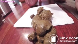 pregnant girl takes a massive shit