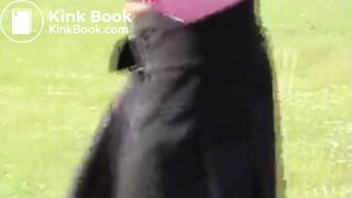 ...e pooping her blue panties.