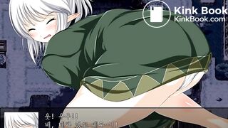 Cute anime girl pooping green turd