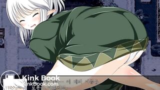 Cute anime girl pooping green turd