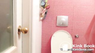 Sexy teen pooping on toilet - video 3
