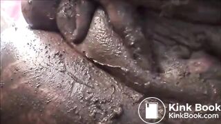 Sexy fat slut rubber fist scat