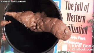 girl shitting huge turd