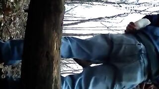 Pooping in the woods