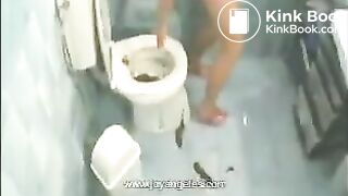 Diarrhea girl on floor toilet