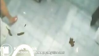 Diarrhea girl on floor toilet