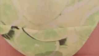 Teen girl Green panty poop