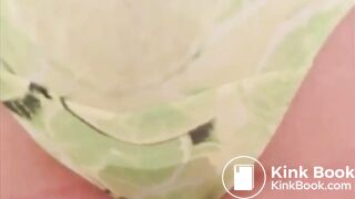 Teen girl Green panty poop