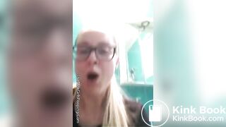 Girl on the toilet pooping - video 4