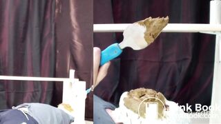 3 Girls Violently Shitting Into Slaves Mouth