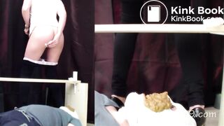 3 Girls Violently Shitting Into Slaves Mouth