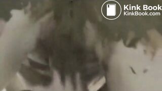 Hot blonde girl pooping and smear her shit on body in bed(No Sound)