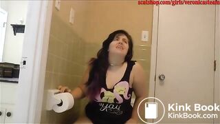 cute bbw pees panties, shits on floor, rubs feet in shit