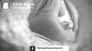 Voyer of a sexy girl pooping on toilet